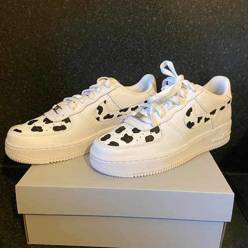 Cow Print Air Force 1 Casual Wear Cow Customs Sneakers Xmas - Etsy