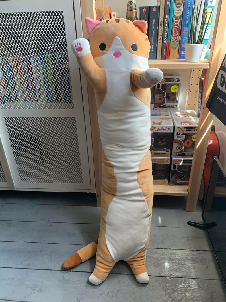 Long Cat Body Pillow Cat Plushie Long Cat Pillow Plush Etsy
