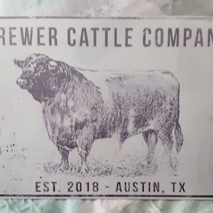 Cow Sign Vintage Look Brewer Cattle Cow Farm Farmhouse Country Primitive Retro Decor Metal Sign