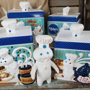 Doughboy Pillsbury ドゥボーイ ホーロー容器セット Vintage Pillsbury Doughboy Canister Set Bonus Doughboy