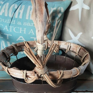 Vintage Metal Basket Fall Decor Corn Husks Halloween Decor Home Decor Garden Minimalist Retro Boho Collectable Vintage Basket Baskets
