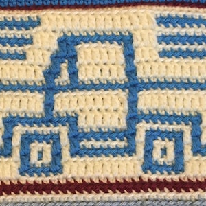 Bloque de crochet con mosaico superpuesto de camioneta pequeña
