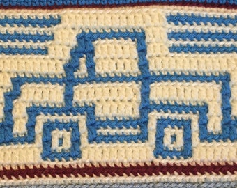 Bloque de crochet de mosaico superpuesto de camioneta pequeña