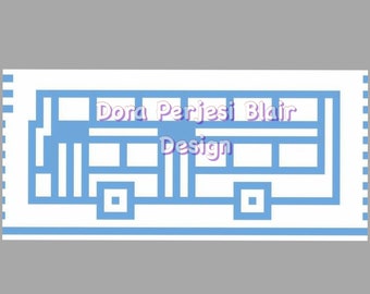 Bloque de crochet con mosaico superpuesto de Little Double Decker Bus