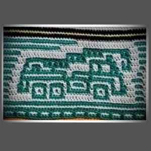 Little Crane Truck overlay mosaic crochet block