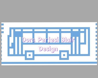 Bloque de crochet con mosaico superpuesto de Little Bus
