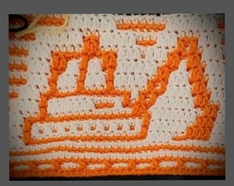 Bloque de crochet de mosaico superpuesto de la Pequeña Excavadora