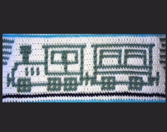 Bloque de crochet de mosaico superpuesto de Trencito y Carruaje