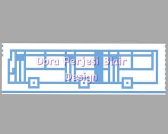 Bloque de crochet con mosaico superpuesto de Little Bendy Bus