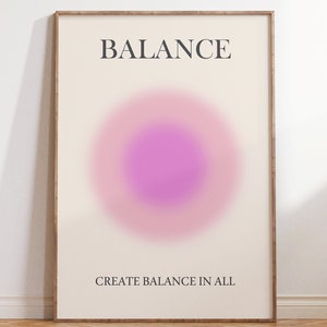 Póster de equilibrio del aura, arte de pared de bienestar, decoración de sala de estar moderna, impresiones de arte espiritual para apartamentos, pósteres de aura boho, decoración de dormitorio, DESCARGA DIGITAL