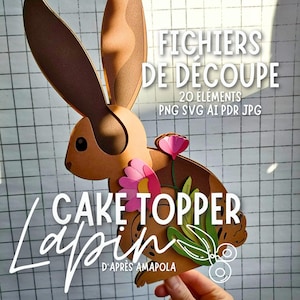 SVG, Cut file - Cake Topper, Cake Topper - Lapin, Pâques