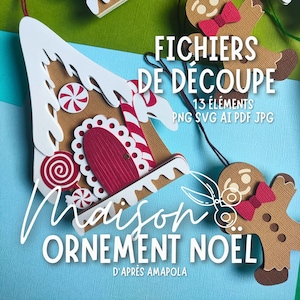 Fichier SVG Ornement Maison Pain d'Épices – Découpe Laser et Cricut DIY Noël