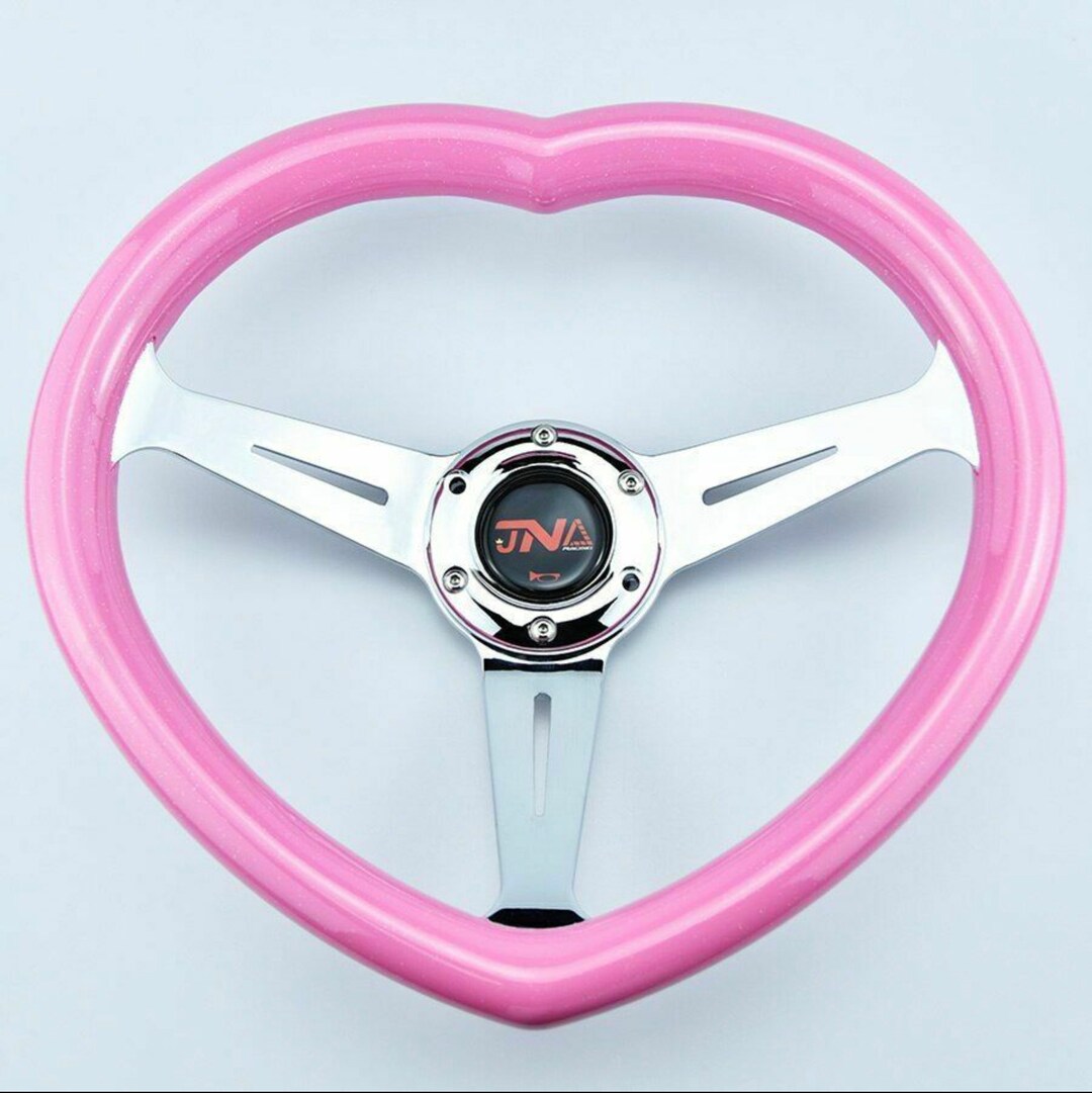 Japanese Heart Shaped Racing Steering Wheel Universal Car ABS Steer
