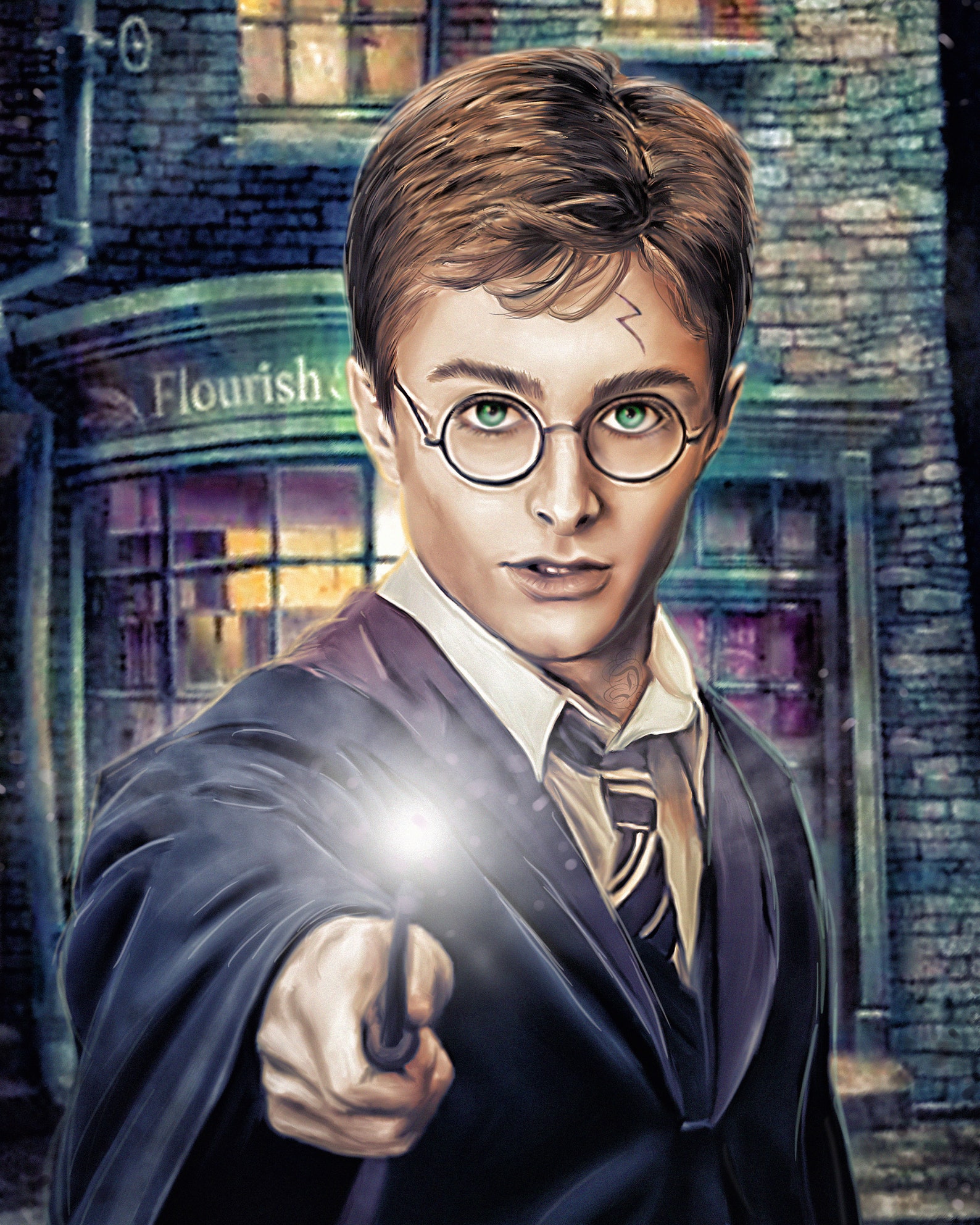 Harry Potter Wizard Hogwarts Fan art Digital illustration Etsy