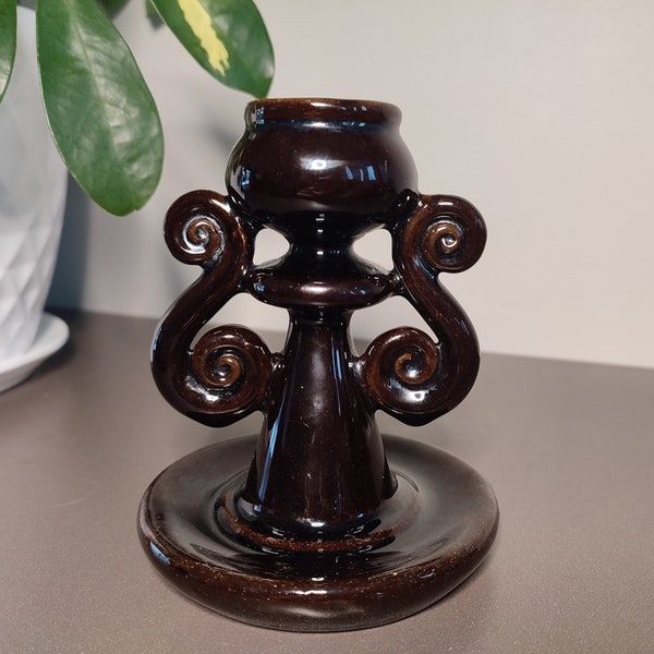 Ceramic Candle Holder With Handle Etsy