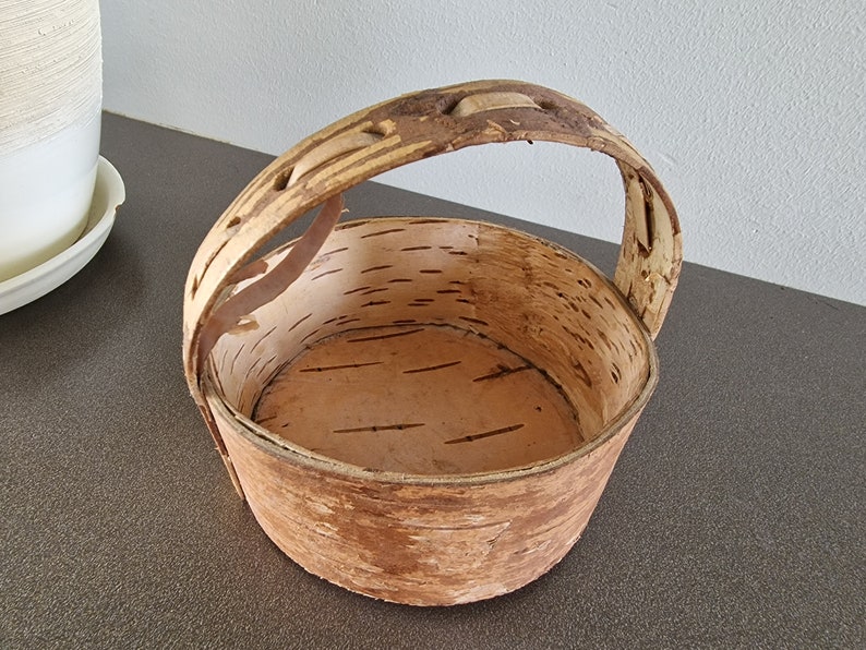 Small Handmade Birch Bark Basket Rustic Decor Handmade Organic Birch Bark Box Etsy