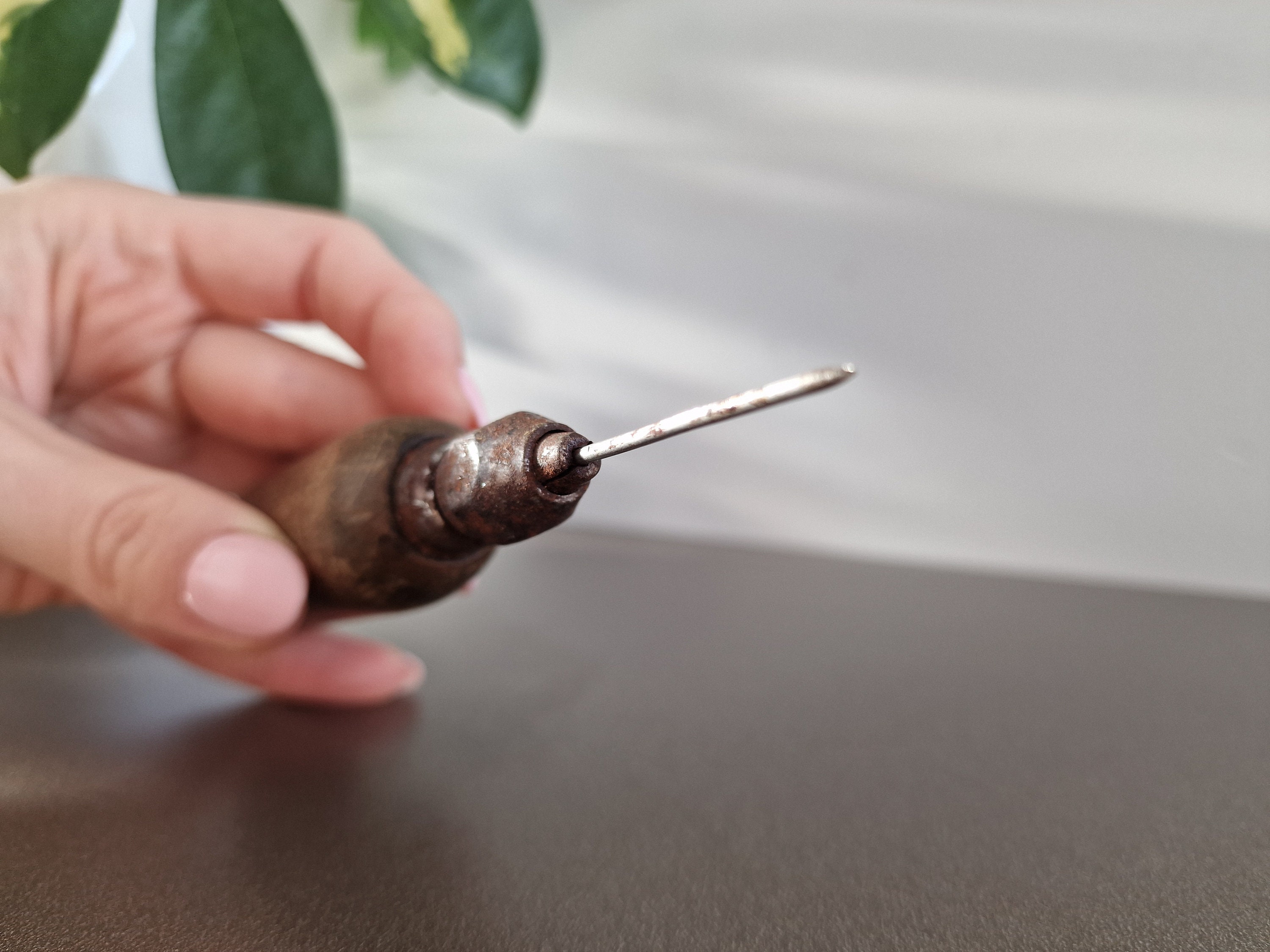 Antique Awl Tool Vintage Awl Cobbler Tool Collectible 1940's Awl Hand