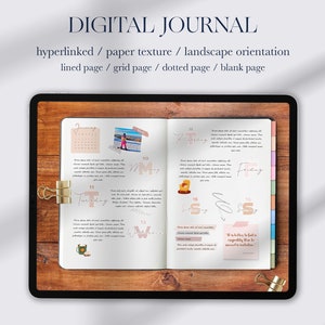 Diario digitale, Diario dei sogni, Notebook Goodnotes, Notebook digitale Ipad, Notebook con griglia a punti, Diario di texture di carta, Diario digitale