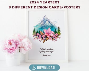 Yeartext 2024 Printable Poster, Greeting Card, JW Gift, Scripture Wall Art, Digital Postcard Psalm 56:3, Cards for JW, Encouragement card