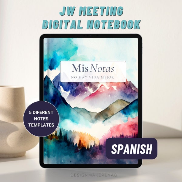 JW Spanish Meeting Assembly Notebook for GoodNotes, Digital Notebook, Notability, jw español, JW Stationery, Digital Download, JW convention