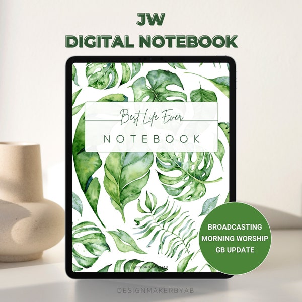 JW digital notebook, morning worship, jw stationery, digital journal, JW broadcast, jw undated digital planner for Goodnotes, Notability