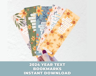 JW printable bookmarks gifts, 2024 year text bookmark, Psalms 56:3, Jw gift, printable floral bookmark, digital download, Bible Scripture