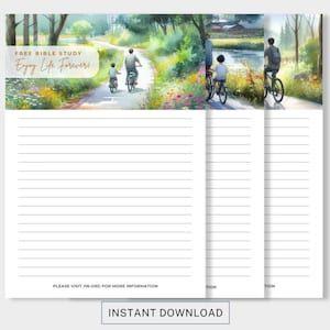 Papelería para escribir cartas de los Testigos de Jehová, invitación imprimible para estudiar la Biblia, tamaño A4 y carta de EE. UU., descarga digital de los Testigos de Jehová, membretes del ministerio, disfrute de la vida para siempre