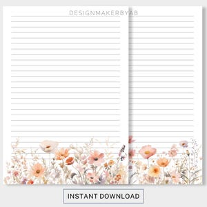 Papel para escribir cartas de JW, papelería para escribir de JW, suministros para servicio de campo, impresión en casa, descarga instantánea, papelería floral, papel con membrete
