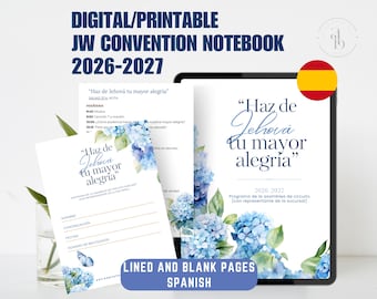 JW Spanish Digital Notebook 2026-2027, Circuit Assembly Notes Journal, GoodNotes Notability JW Convention, Find Exquisite Delight in Jehovah