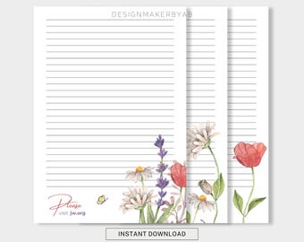JW Printables Letter Writing Stationery, A4&US Letter, Ministry Letterheads, Wildflowers Letter Writing Template, Ministry Supplies, Gifts