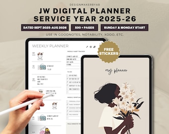 All In One JW Planner, Digital Ministry Notebook, Service Planner, Digital Notebook, Jw Digital Planner for 2026, GoodNotes, JW Gifts