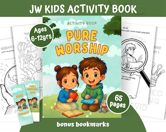 Libro di attività JW Kids per la Convention 2025, Adorazione Pura, Schede didattiche stampabili per bambini dai 5 ai 12 anni, Download digitale del quaderno di lavoro JW, Regali JW