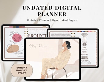 Undated Digital Planner All in One Ultimate Planner Ipad, 2024 2025 planner, Goodnotes Notability planner, life planner, Boho planner