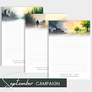 Campanha Especial de Setembro de 2025, Fim da Guerra, Papel para Escrever Cartas JW, JW Imprimível, Pautado e Sem Pautado, Suprimentos para Serviço de Campo, Papel Timbrado
