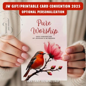 Adoración pura, tarjeta de aliento personalizada, tarjeta imprimible de la Convención 2025, descarga digital, regalo de bautismo, suministros de JW International