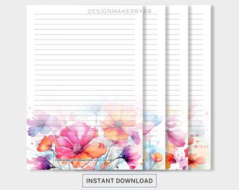 JW Printable Letter Writing Stationery Set, Bible Study Invitation, Floral Theme, JW Digital, Ministry Letterheads, Enjoy Life Forever
