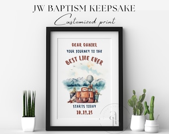 JW Baptism Gift, Personalized Baptism Keepsake Print, Digital Download, JW Printables, Teen baptism gift, JW Gift for Brother Sister