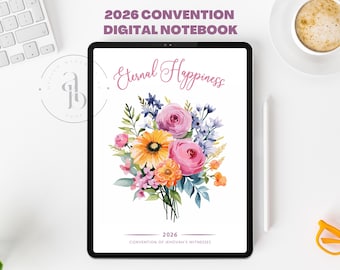 Eternal Happiness 2026 Convention Digital Notebook Regional JW Notes for Notability JW Special Convention Goodnotes Hyperlinked Program
