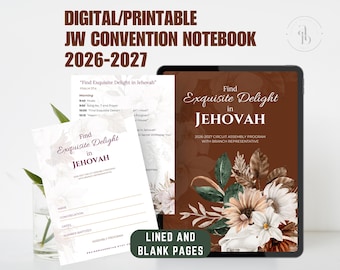 JW Digital Notebook 2026-2027, Circuit Assembly Notes Journal, GoodNotes Notability PDF JW Convention, Find Exquisite Delight in Jehovah