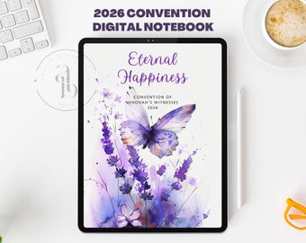 Eternal Happiness Notebook, 2026 JW Convention Digital/Printable Journal, Regional Assembly JW Gifts, GoodNotes PDF, Notability, Samsung