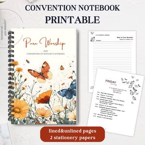 Cuaderno imprimible de los TJ: Adoración Pura, Convención 2025, descarga en PDF, regalo para pioneros de los TJ, notas de la convención, papelería para escribir cartas, regalos de los TJ
