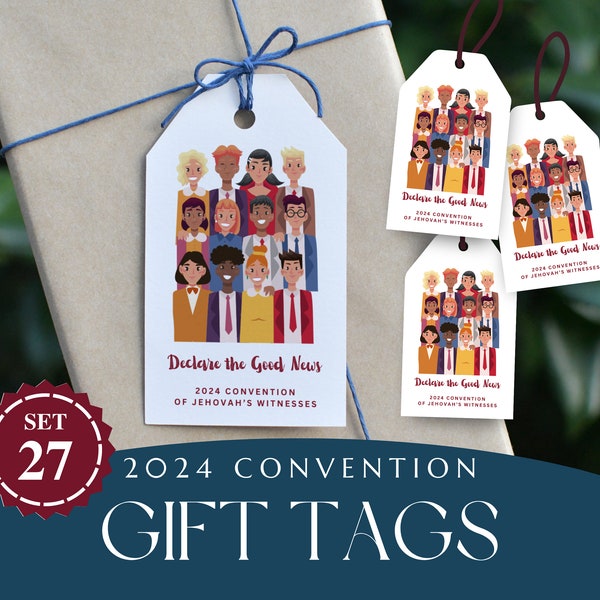 Convention 2024 Gift tag printable, Declare the Good News, JW card digital download stationery, JW tag, Jehovah witness gift, baptism gifts
