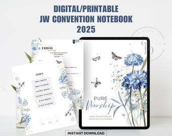純粋な礼拝プログラムノート、2025 JW 大会デジタル/印刷可能なジャーナル、地域大会 JW ギフト、Good Notes PDF、Notability、Samsung