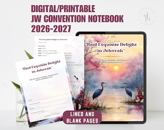JW Digital Notebook 2026-2027, Circuit Assembly Notes Journal, GoodNotes Notability PDF JW Convention, Find Exquisite Delight in Jehovah