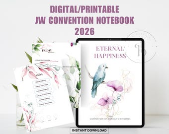 Eternal Happiness Notebook, 2026 JW Convention Digital/Printable Journal, Regional Assembly JW Gifts, GoodNotes PDF, Notability, Samsung