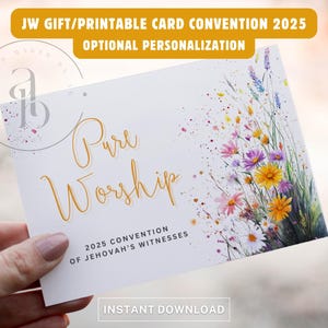 Pure Anbetung, personalisierte ermutigende Karte, druckbare Karte zur Konvention 2025, digitaler Download, Taufgeschenk, JW International Lieferungen