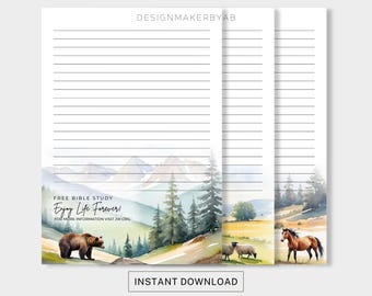 JW Printable Letter Writing Stationery, Bible Study Invitation, A4&US Letter, JW Digital Download, Ministry Letterheads, Enjoy Life Forever