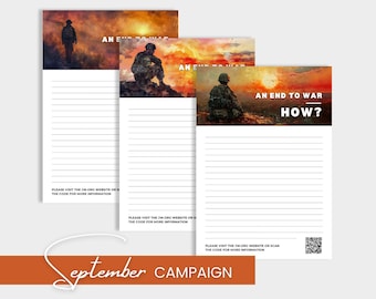 September 2025 Special Campaign End War, JW Letter Writing Paper, JW Printable, Lined and Unlined, Field Service Supplies, Letterhead Paper