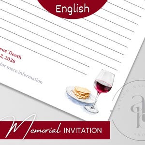 JW Memorial Invitation, JW Letter Writing Paper Letterhead, Luke 22 19, 2026 Memorial Campaign, JW Printable, Lined Unlined Paper, jw gifts