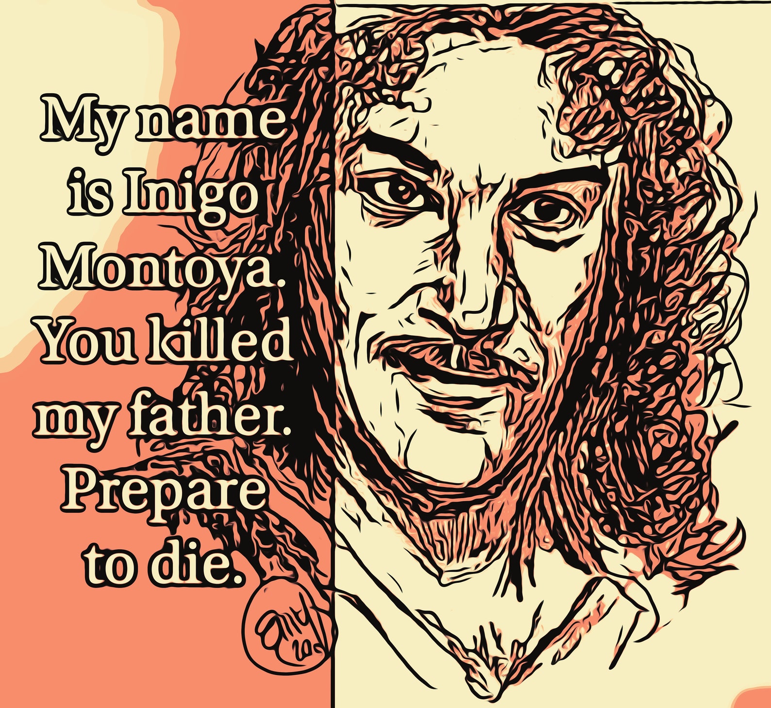 The Princess Bride Inigo Montoya Digital Portraits with | Etsy